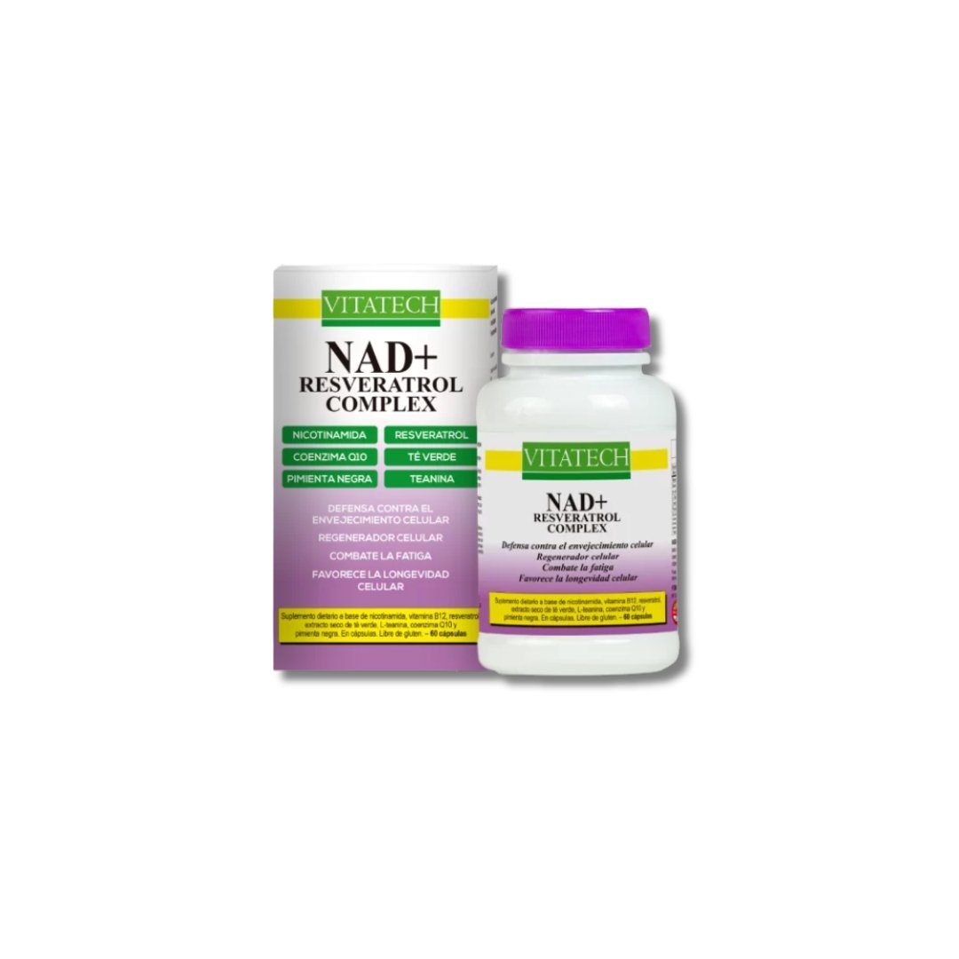 Antioxidante Nad+ Resveratrol Caja 60 capsulas VITATECH 1 Antioxidante Nad+ Resveratrol Caja 60 capsulas VITATECH