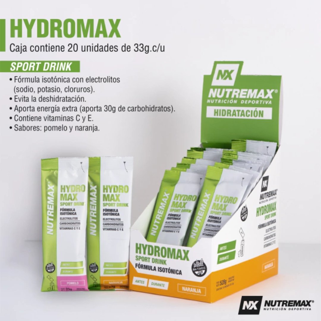 Hydromax Sport Drink Sobres 33 grs NUTREMAX 2 Hydromax Sport Drink Sobres 33 grs NUTREMAX - Image 2