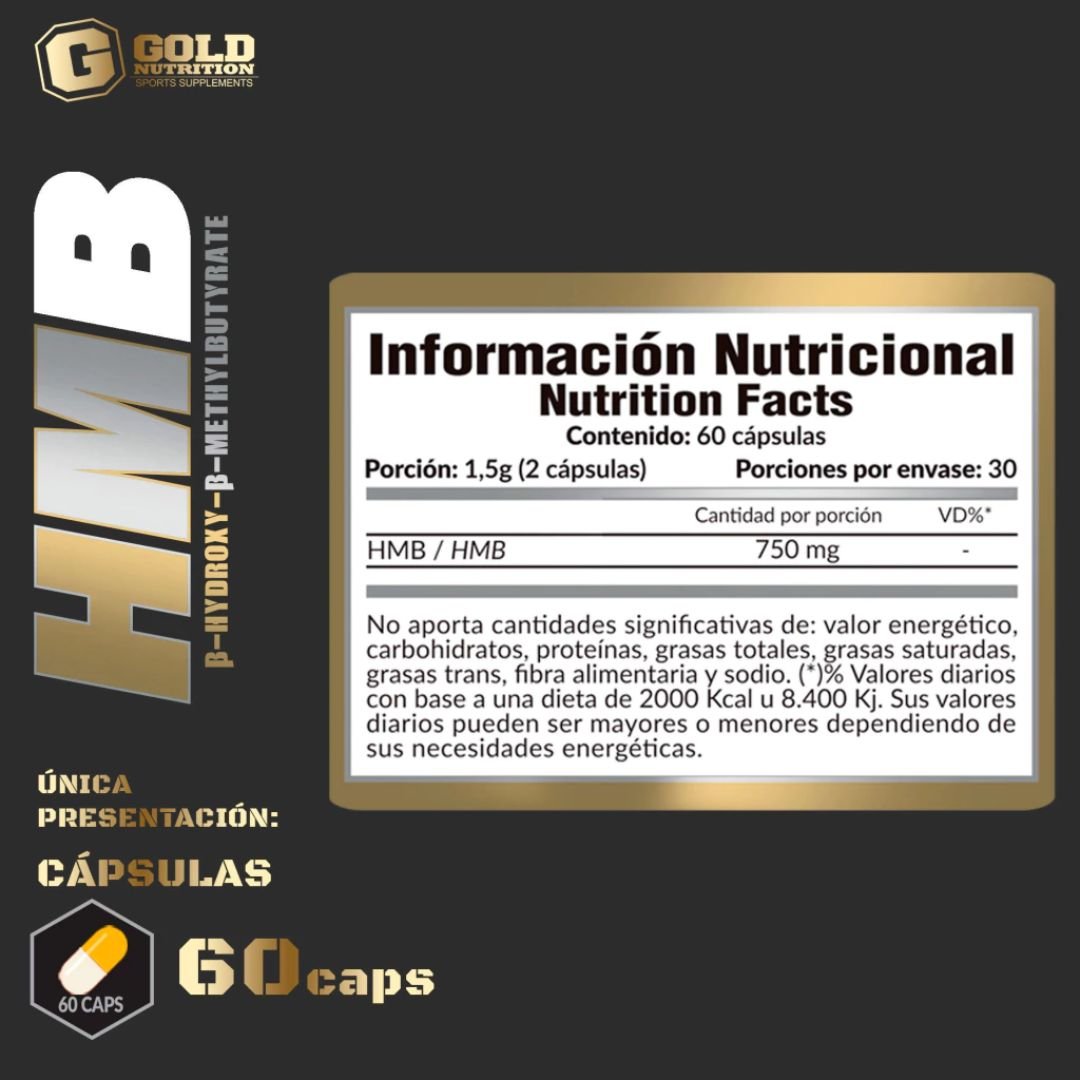 HMB Pote 60 capsulas GOLD NUTRITION 2 HMB Pote 60 capsulas GOLD NUTRITION - Image 2