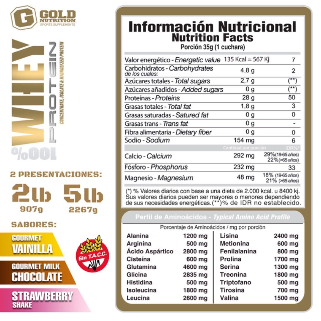 Proteina 100% Whey Protein Doy Pack 907 grs GOLD NUTRITION 2 Proteina 100% Whey Protein Doy Pack 907 grs GOLD NUTRITION - Image 2