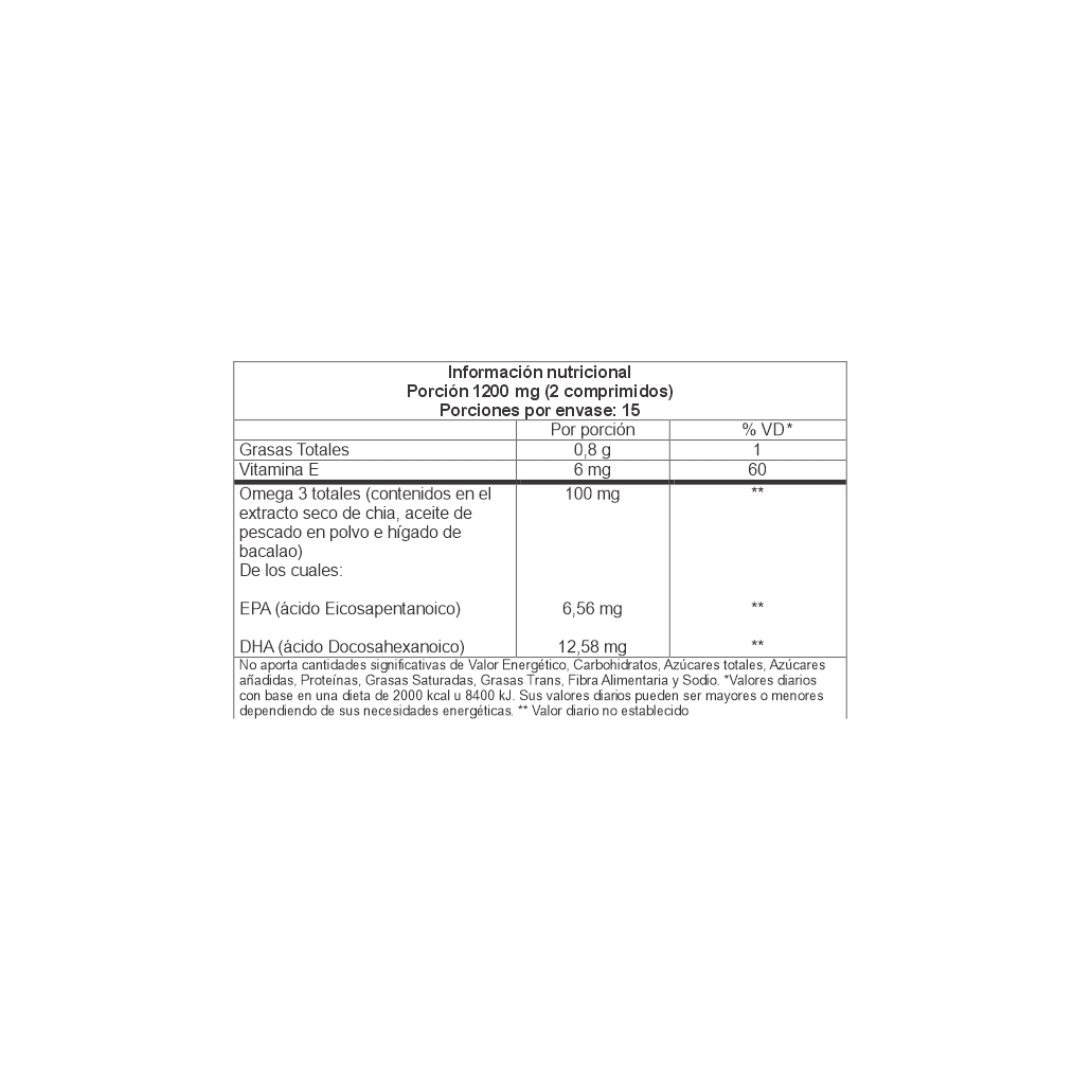 Chia - Aceite de Pescado - Higado De Bacalao Pote 30 capsulas VITATECH 2 Chia - Aceite de Pescado - Higado De Bacalao Pote 30 capsulas VITATECH - Image 2