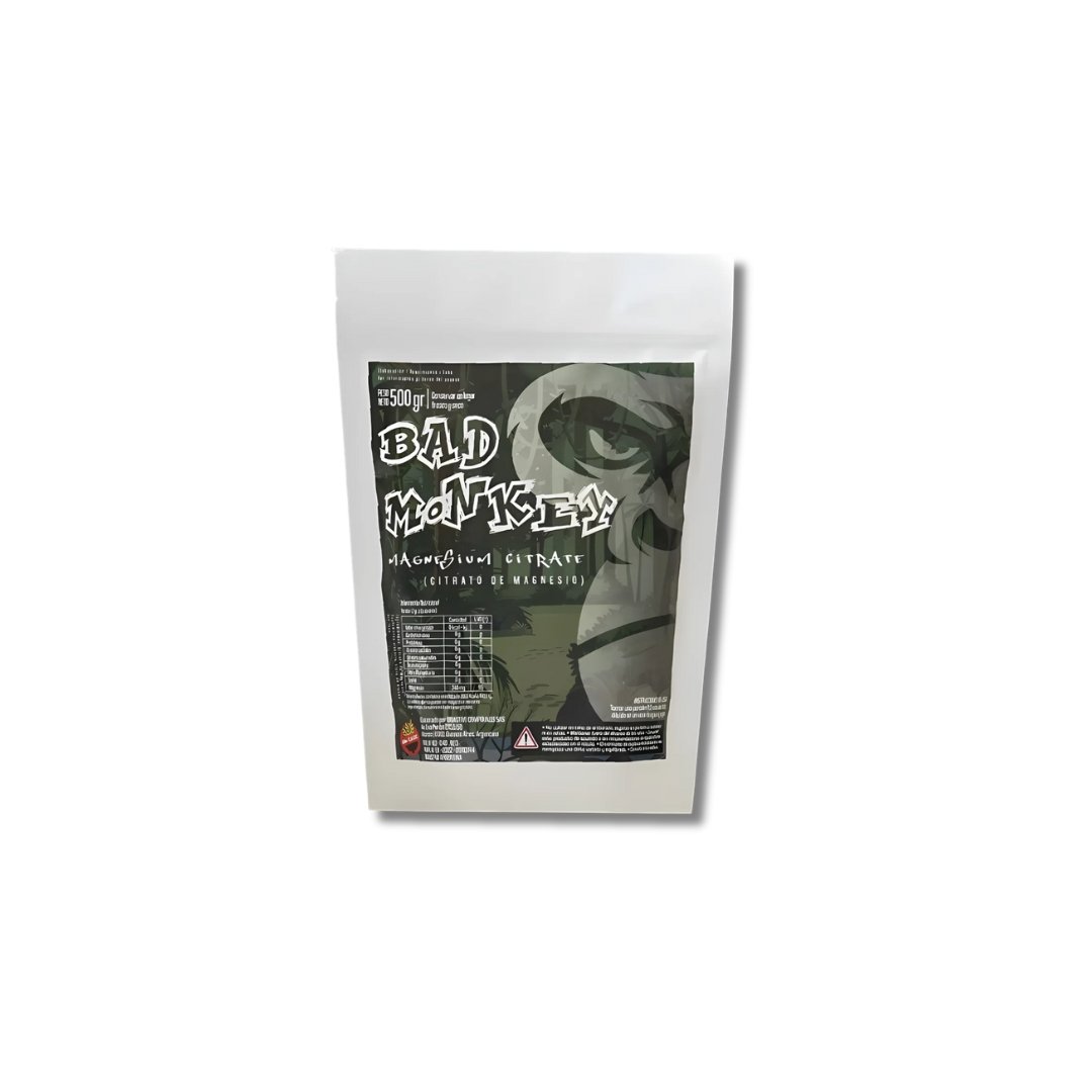Citrato de Magnesio Doy Pack 500 grs BAD MONKEY 1 Citrato de Magnesio Doy Pack 500 grs BAD MONKEY