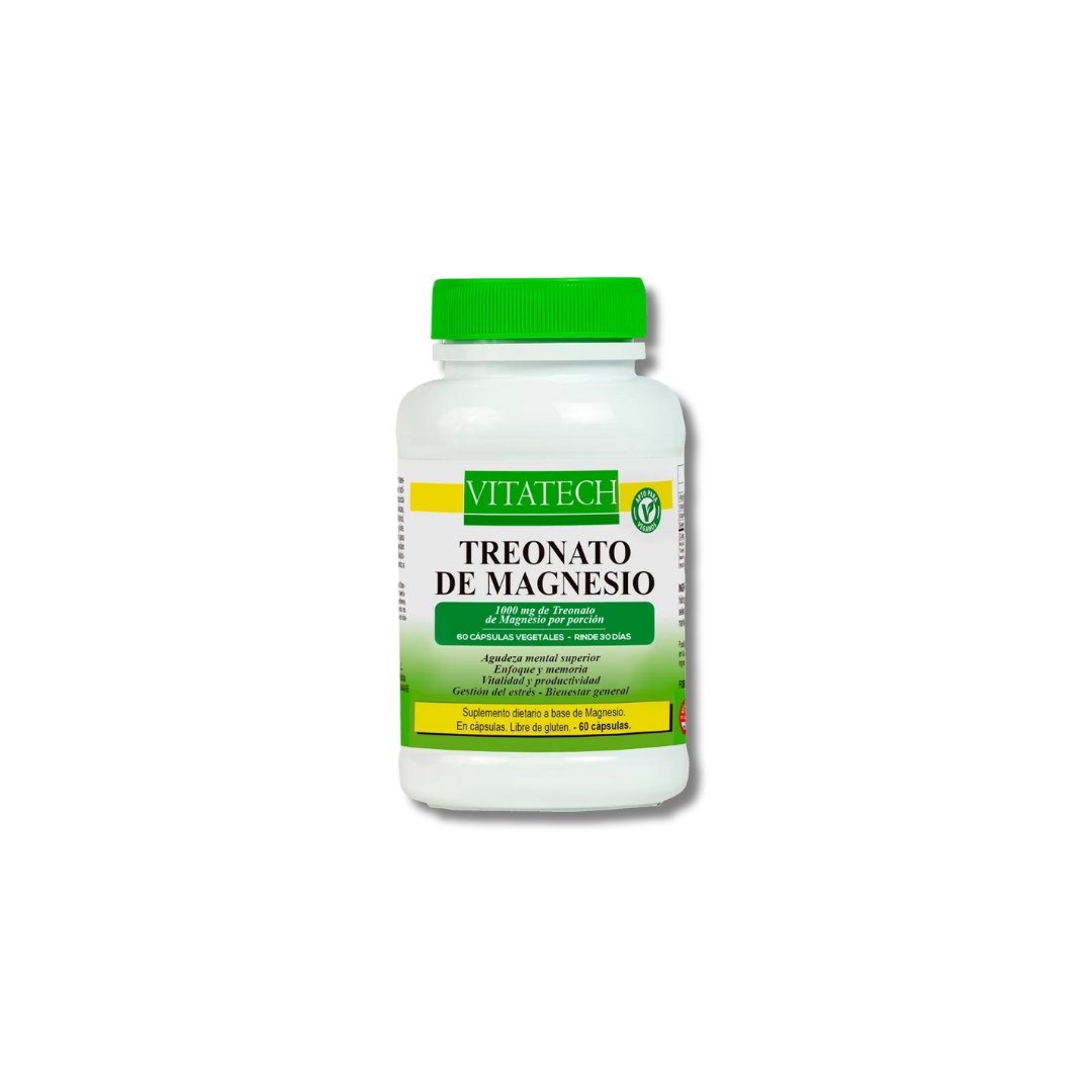 Treonato de Magnesio Pote 60 Capsulas VITATECH 1 Treonato de Magnesio Pote 60 Capsulas VITATECH